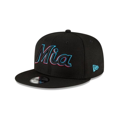Miami Marlins Gorra | New Era MLB Ligature 9fifty Snapback Cap Mexico - Negros